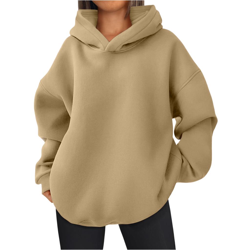 Women's Fashionable Long-sleeved Pullover And -color Hooded Sweatshirt