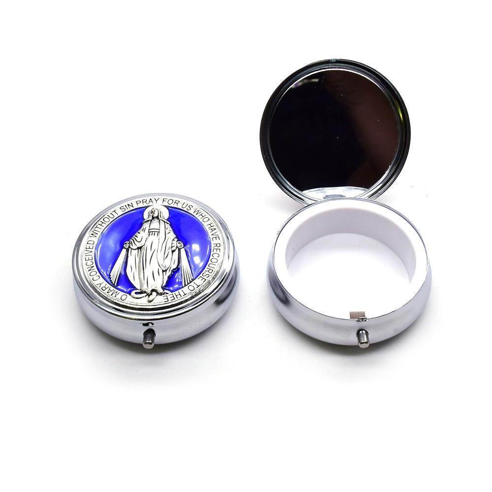 Retro Saint Benedict Jewelry Box Round Jewelry Storage Box  Accessories Storage