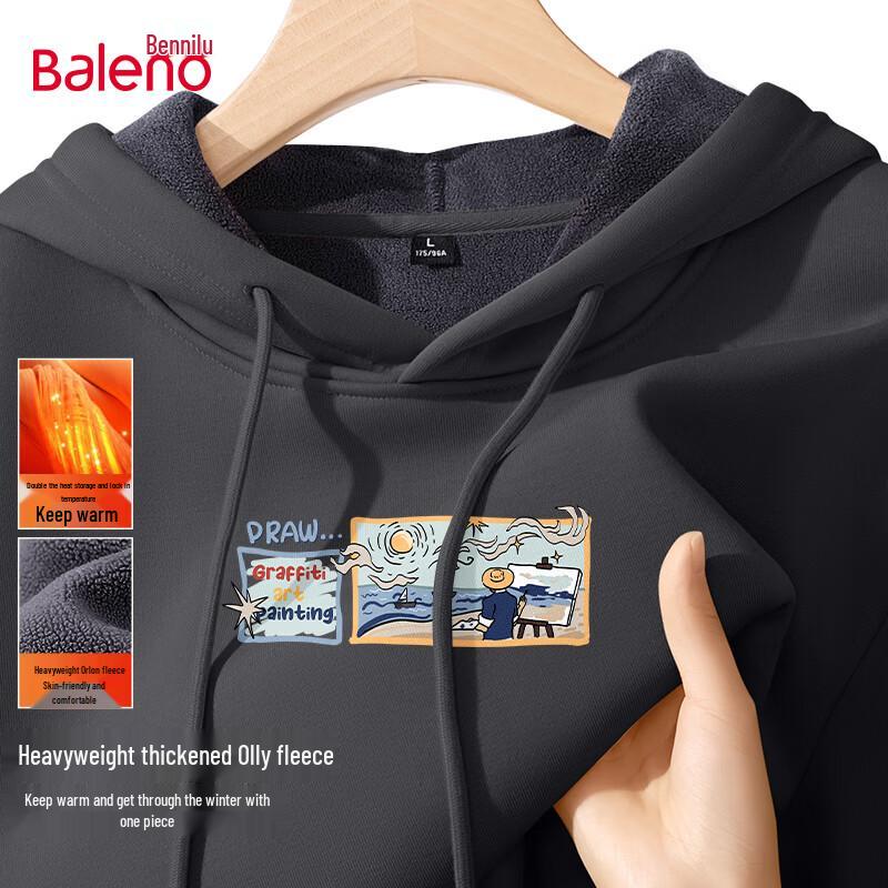 Baleno Męska Gruba Polarowa Bluza z Kapturem