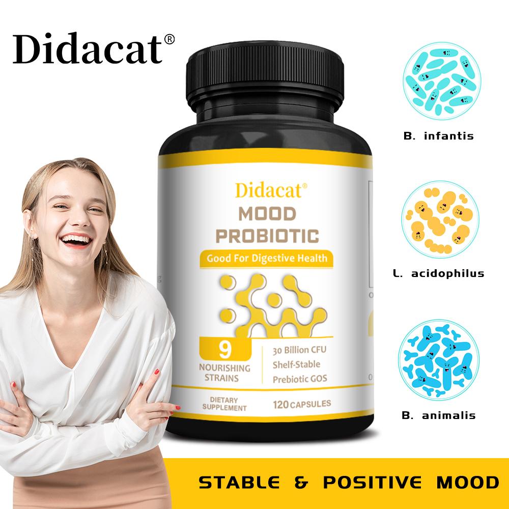 Mood Probiotics 30 billion CFU, containing prebiotics, supports mood and digestion, 120 capsules