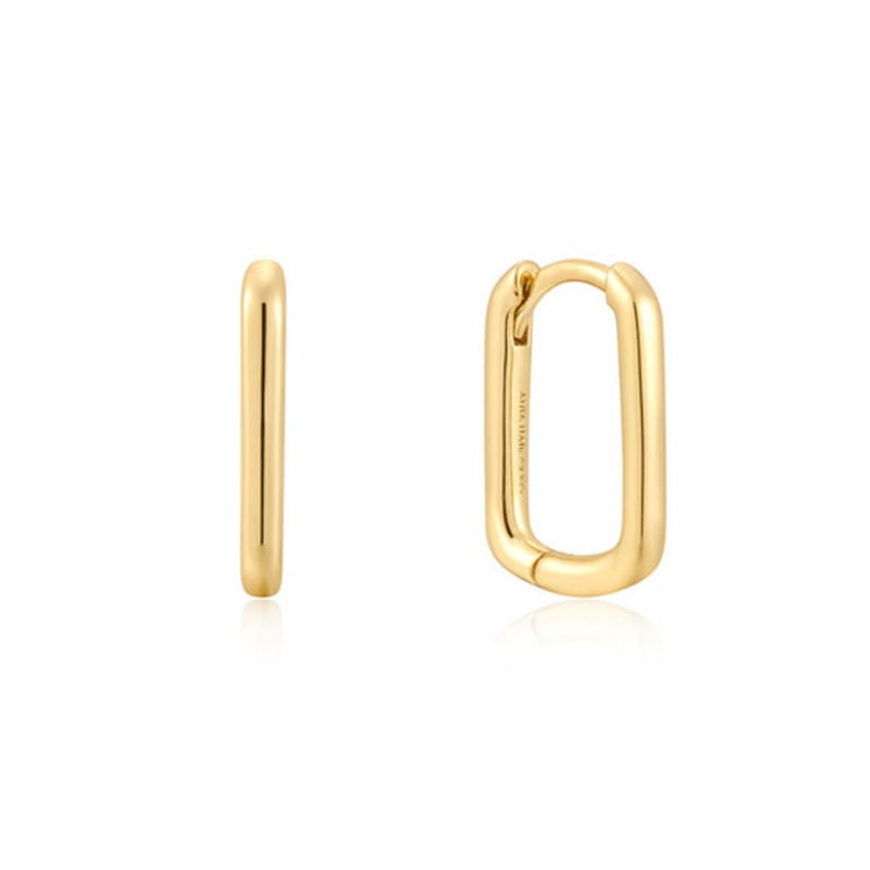 ANIA HAIE Large Oval 925 Silver Hoop Ring Earrings E059-08G