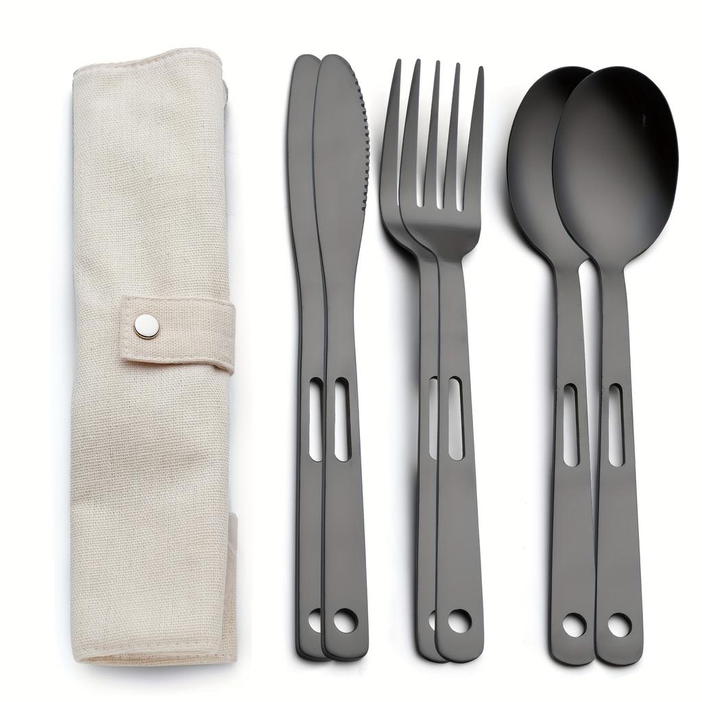 Titanium Tableware Set Outdoor Household Portable Knife Fork Spoon Camping Hiking Travel Camping Portable Knife Fork Spoon Set