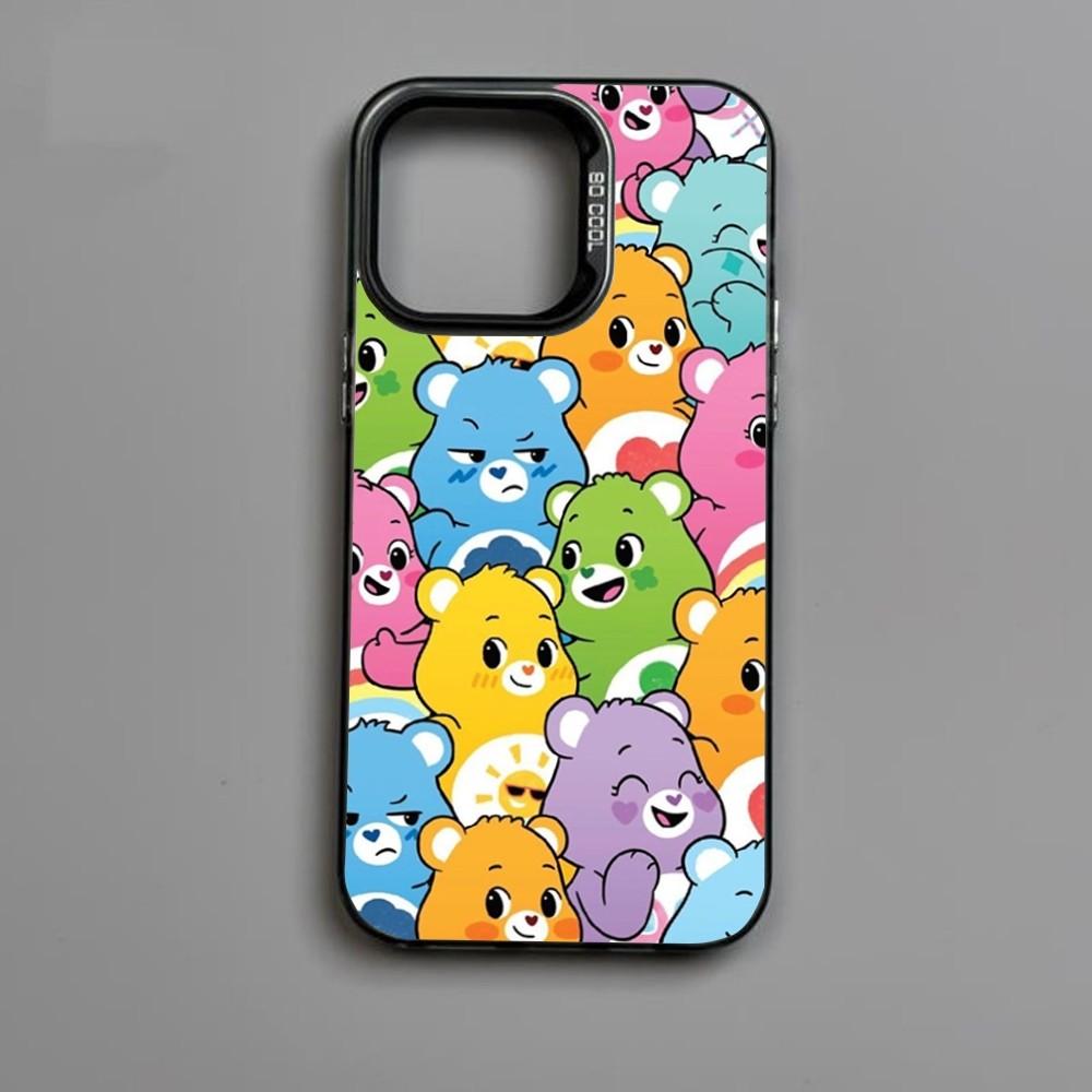 

Cute C-Care B-Bears Phone Case For iPhone16,15,14,13,12,11,Mini,Pro,MAX Color Silver Shell Matte Shockproof Back Cover iPhone15promax