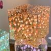 Handcrafts Tulips Night Light Set Home Decoration DIY Kits Handmade Flower Cube Lamp Desktop Ornament Table Night Lamp