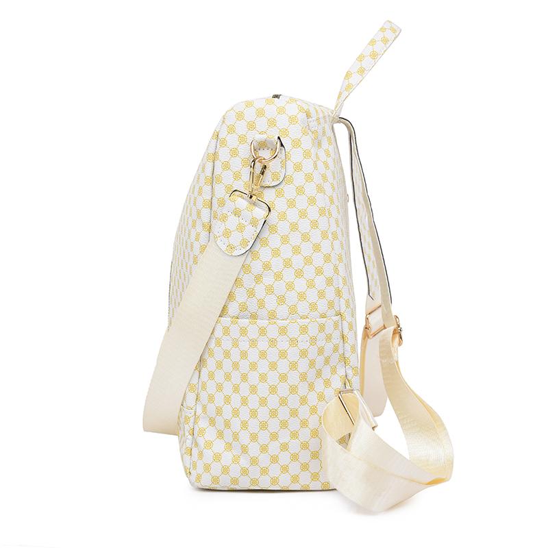 Kožený batoh Dámská cestovní taška s velkokapacitním potiskem