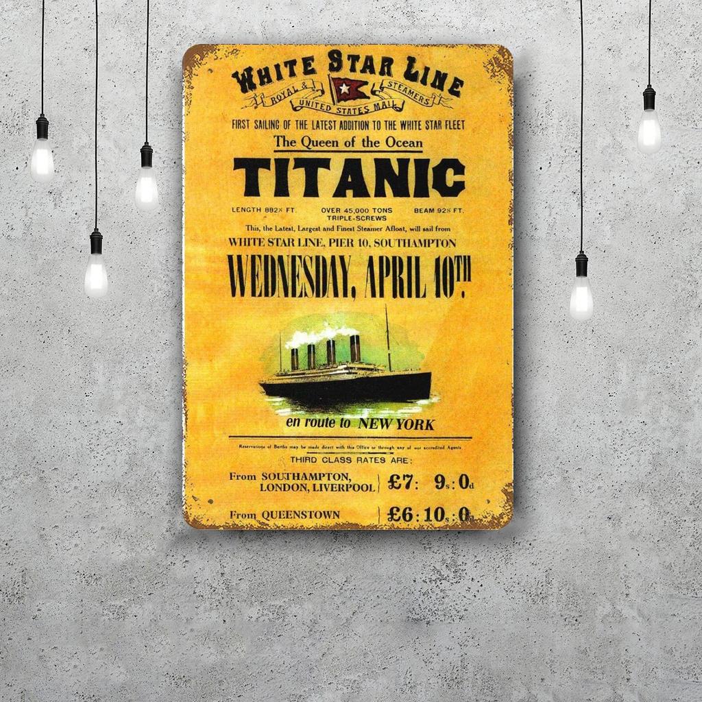 titanic movie Retro Vintage Tin Sign Poster Decorative Plaque Metal Plate Wall Decor
