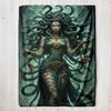 1pc Medusa Fantasy Flannel Blanket, Soft Lightweight, All-Season Travel Office Throw, Mythological Design, Polyester