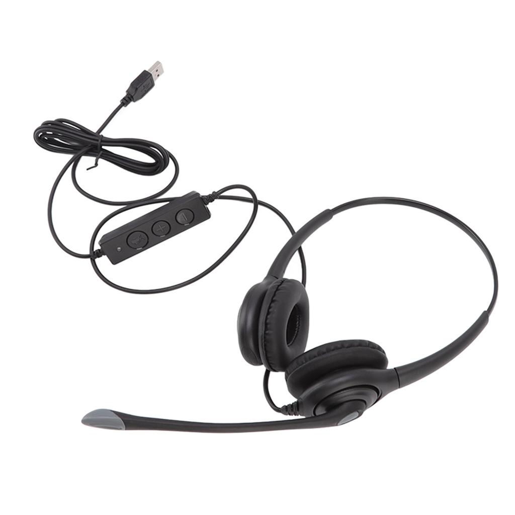 Customer Service Headset Noise Reduction Ergonomic Clear Call Volume Control USB Headset with