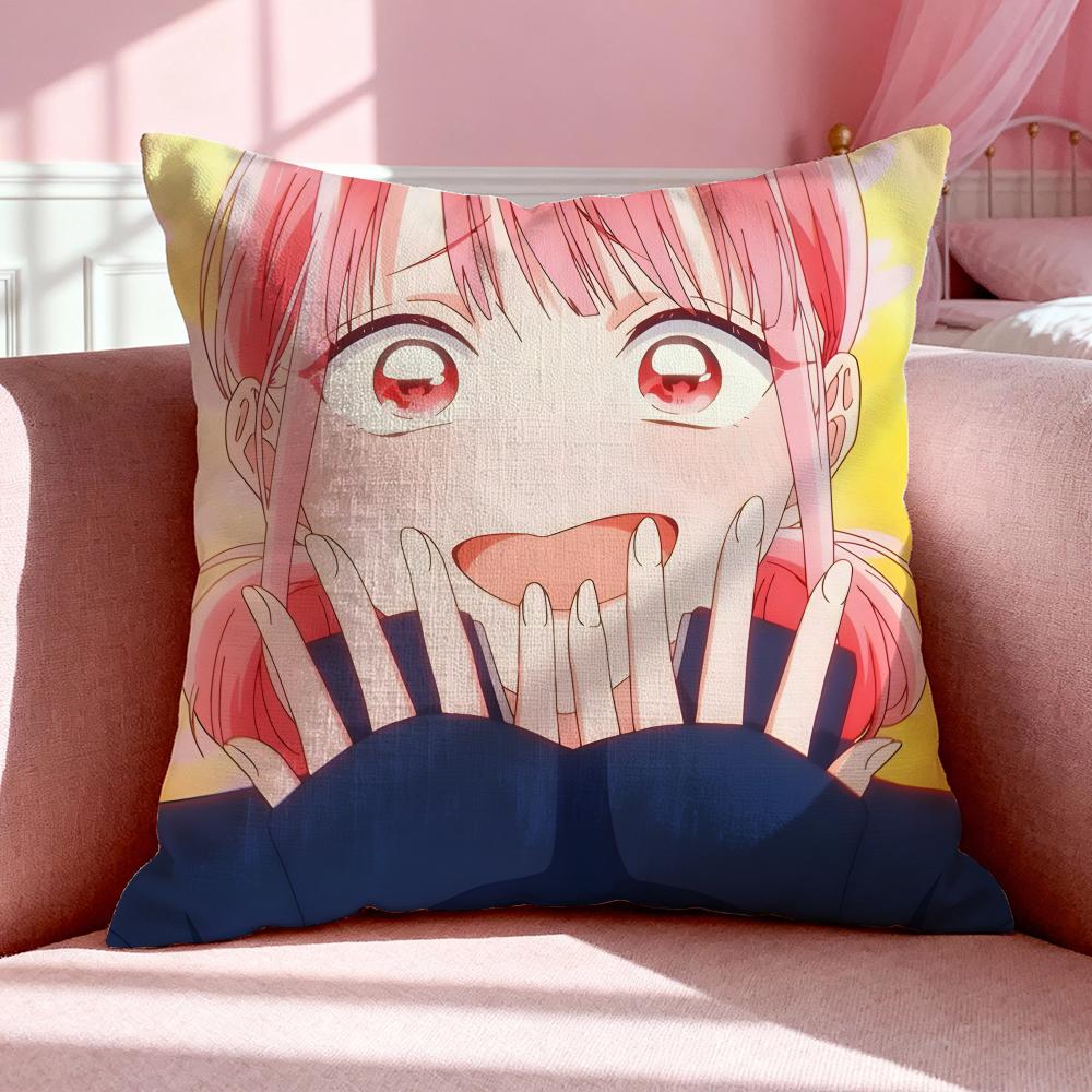 Anime B-Blue Box Cushion Cover Breathable Linen Pillowcase Summer Odorless Eco-Friendly Invisible Zipper Washable