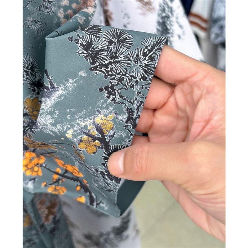 Chinese Style Ink Plum Blossom Short Sleeved Shirt For Men Retro Breathable Shirt