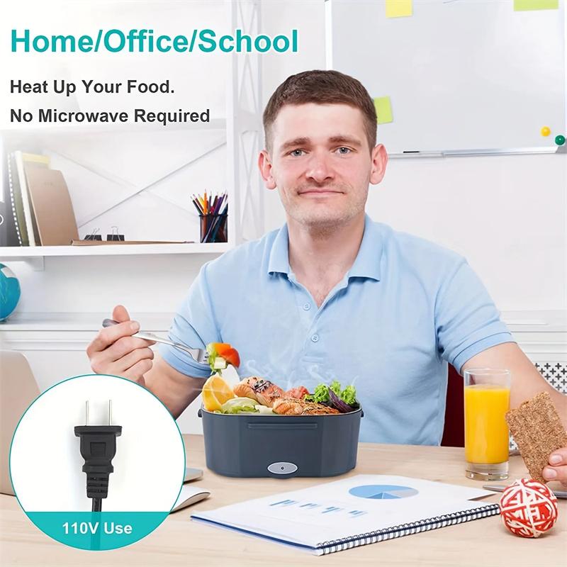 Electric Lunch Box Stainless Steel Food Warmer Bento Container Multifunctional 2in1 Stainless Heating Electric Hot Lunch Box