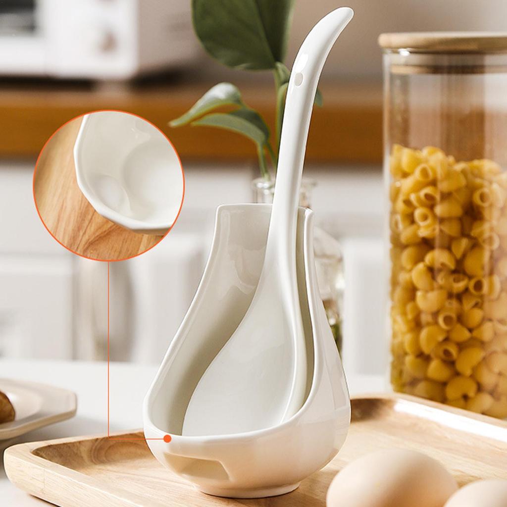 Standing Spoon Rest Standing Spoon Rest For Stove Top Dishwasher Safe Ceramic Kitchen Cooking Spatula Organizer For Counter