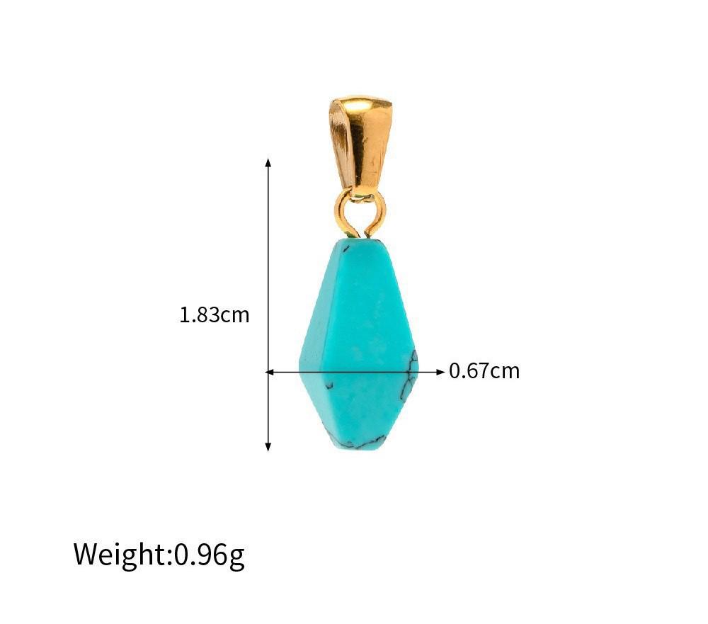 Colorful Natural Stone Zircon DIY Pendants with Gold Plating - European & American Fashion Jewelry