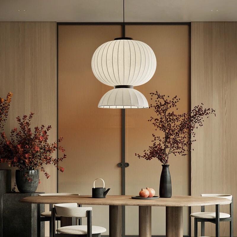 Wabi-Sabi Silk Lantern Pendant Light