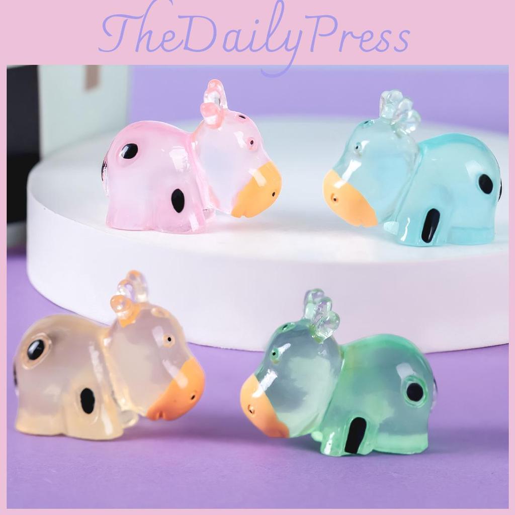 Cute Glowing Cow Resin Miniatures For Creative Landscaping And Table Decor