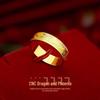 Vietnam Sand Gold CNC Carved Ring: Dragon and Phoenix Auspicious Design for Men and Women