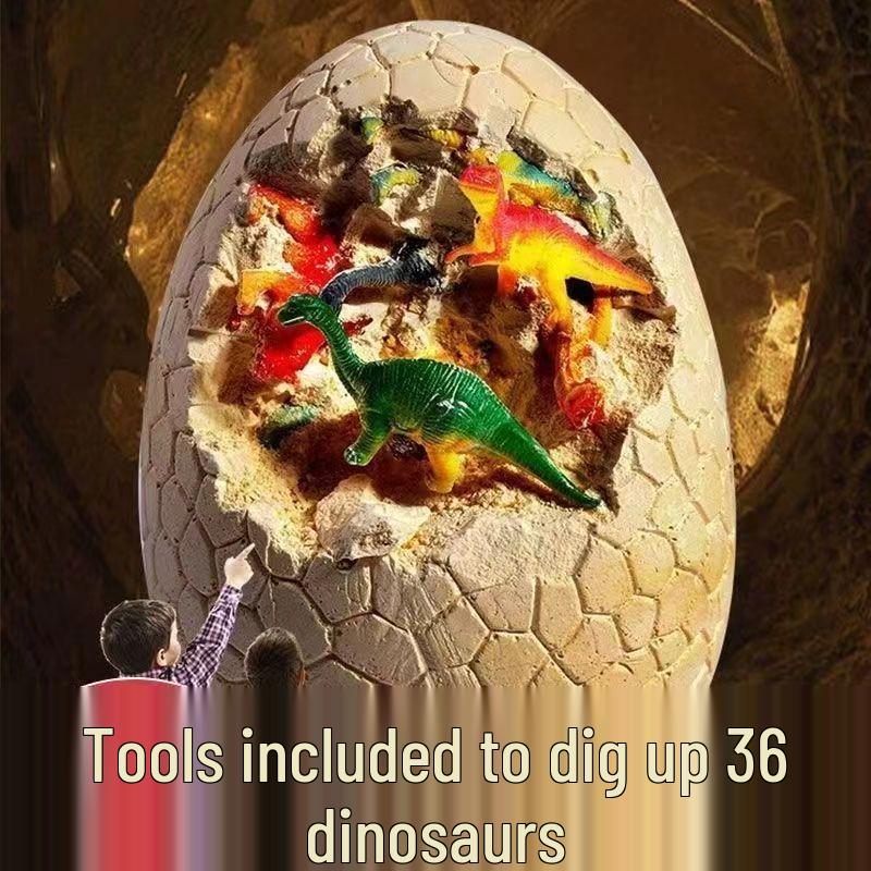 Luminous Egg Archaeological Dig Toy for Kids with Gems and Fossils