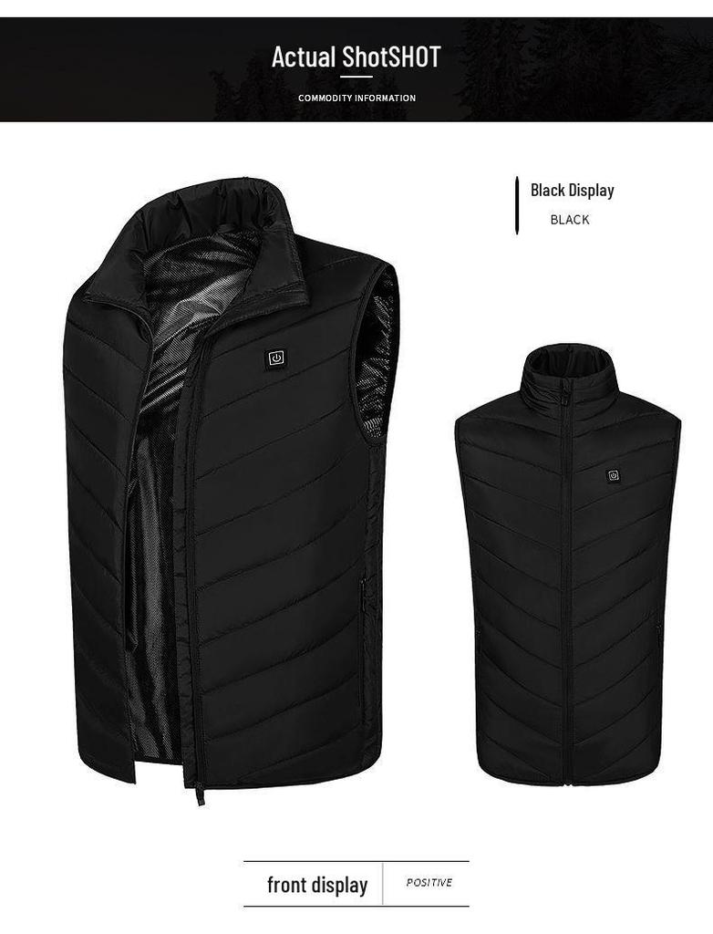 Unisex Smart Heated Vest with Temperature Control - Winter Warmth, Cotton, Plus Size
