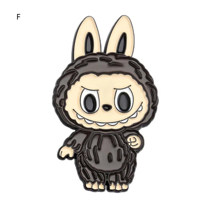 Anime Cute Enamel Labubu Brooch Cartoon Metal Studen Badge Pins Jewelry Brooches Men Women Backpack Jewelry Accessories