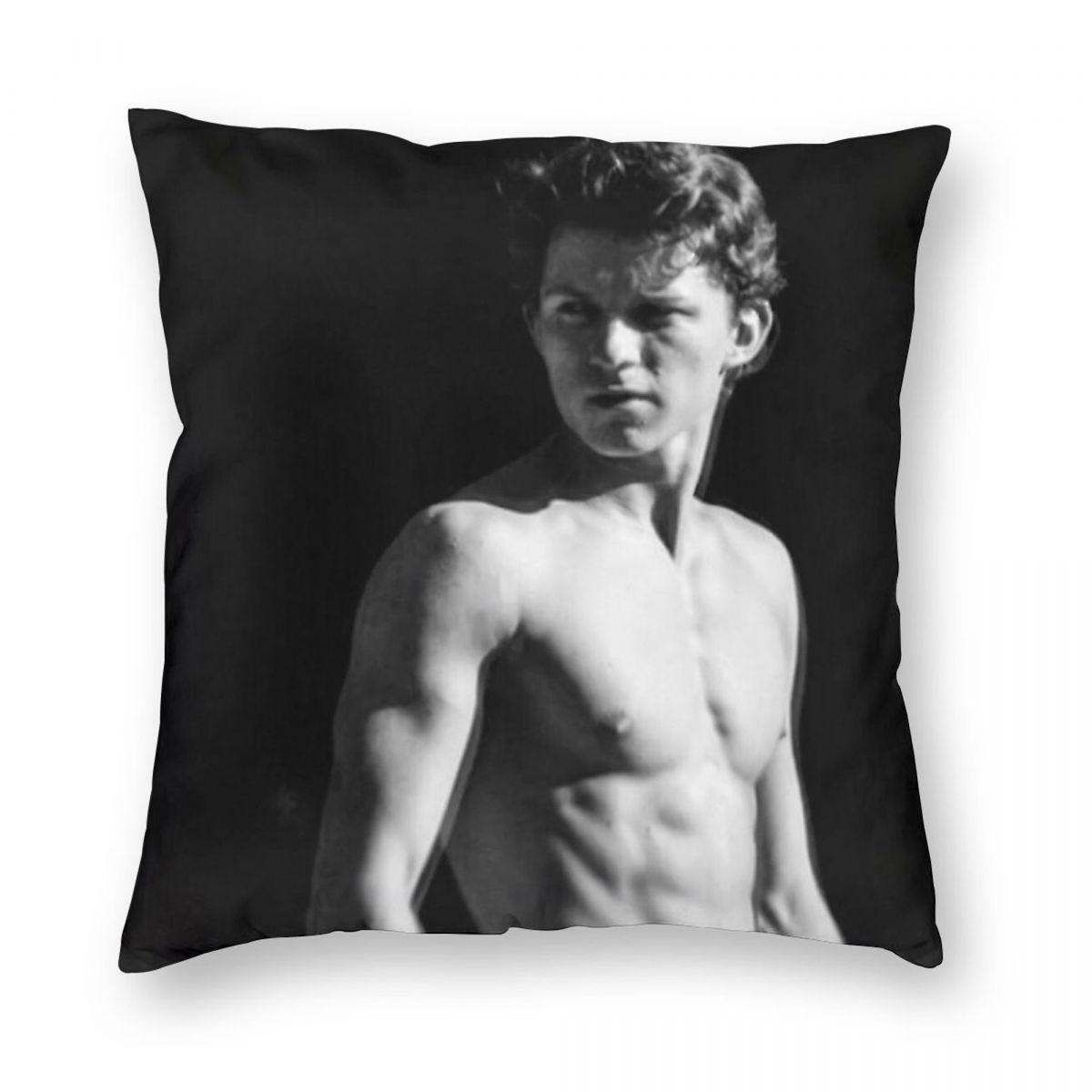 

Том Холланд Черно-белая квадратная наволочка Полиэстер Лен Бархат Узор Молния Декоративная наволочка Чехол для подушки для дивана 12x12Inch