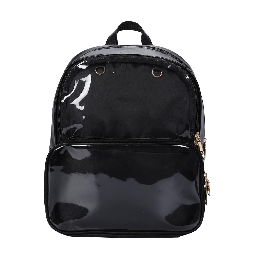 Harujio Ita Bag Backpack, Perfect for Otaku Activities, Plush Toy, Black and White, Leather-Look Backpack, Women's and Men's, Cute, Stylish, Popular