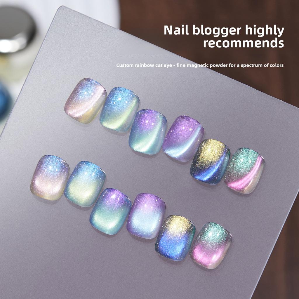 Cat eye nail polish gel super shiny colorful glass bead cat eye gel nail art decor