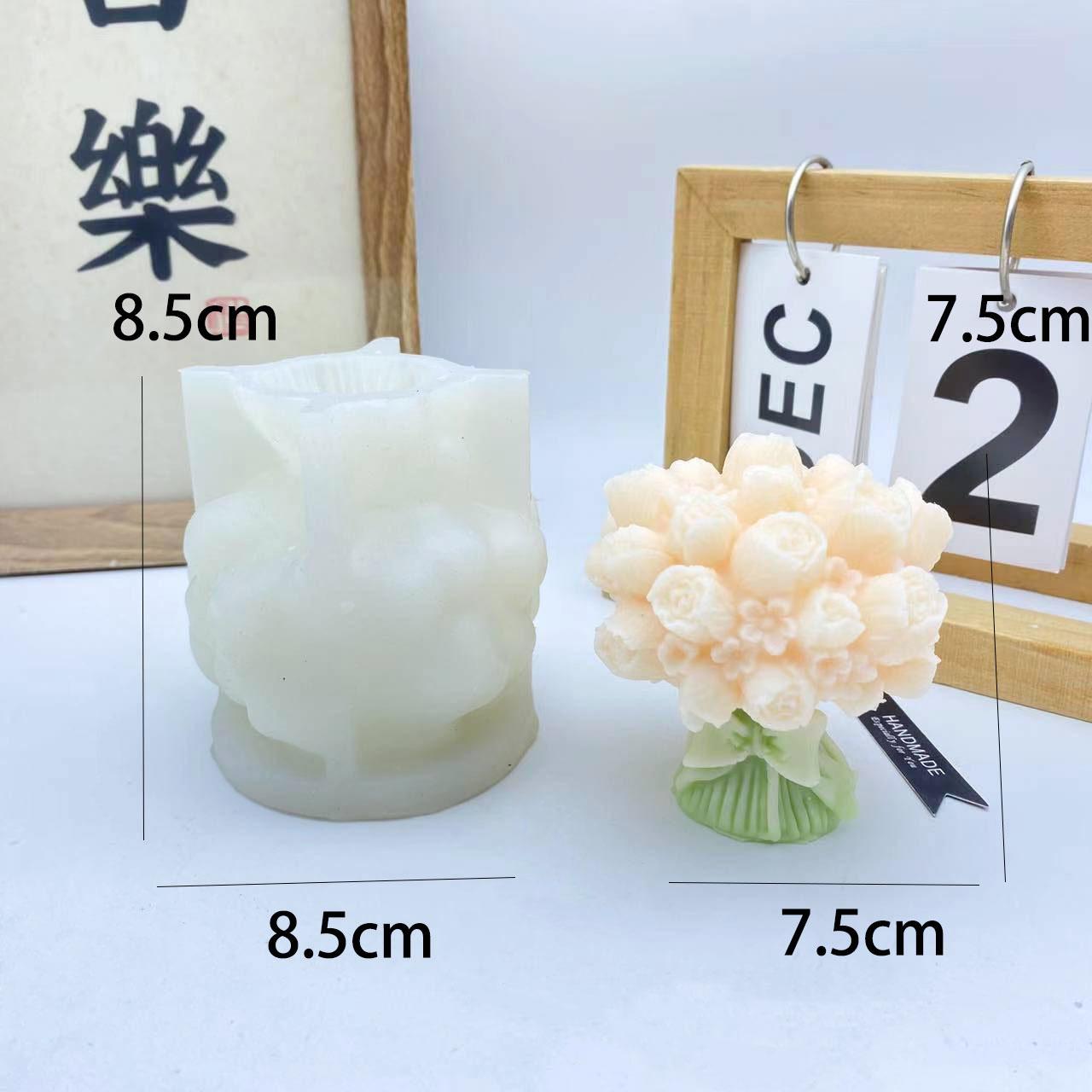 

Силиконовая форма для свечей «Букет тюльпанов» Сделай сам Ароматерапевтическая свеча с лавандой Гипсовая смола Форма для поделок Инструмент для выпечки шоколадного торта