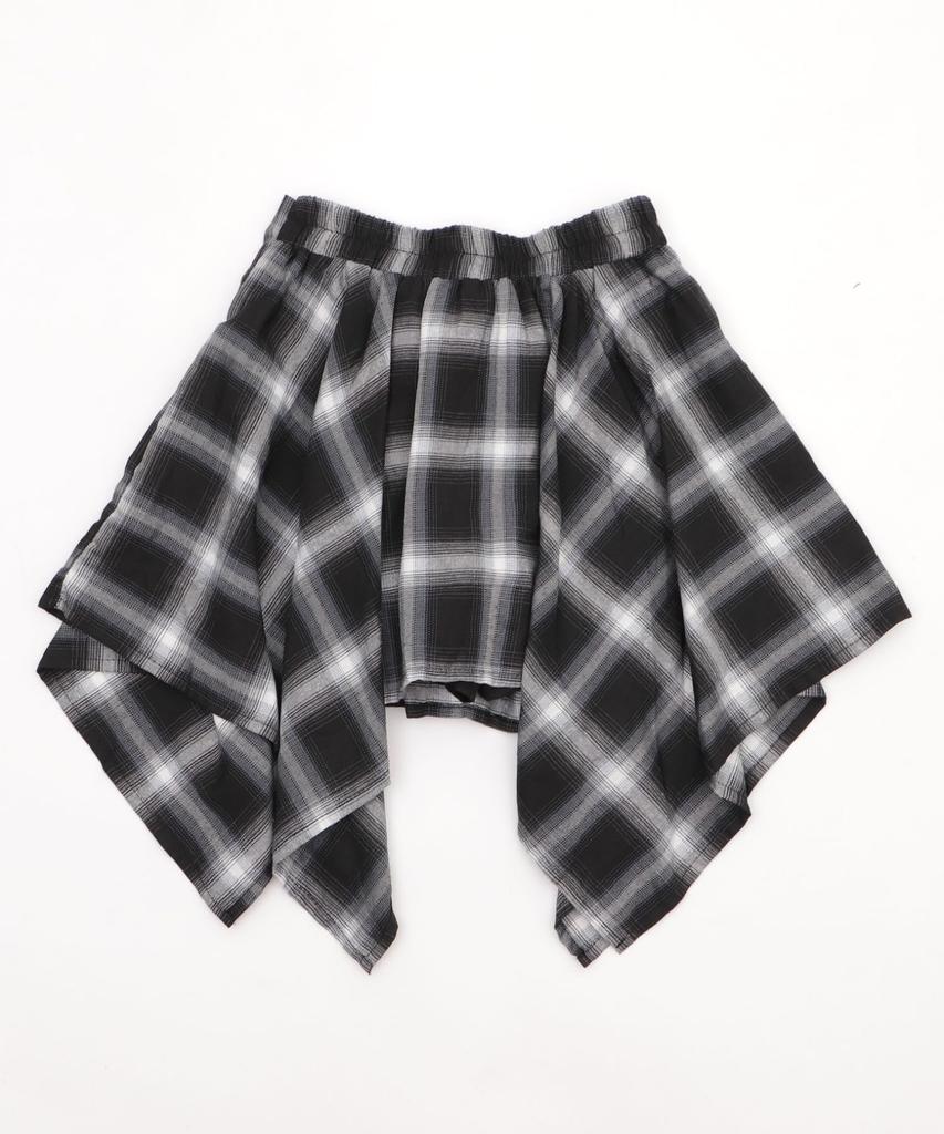 WEGO Figments Faux Sleeve Irregular Hem Size Black Skirt, Streetwear, Women's, F,