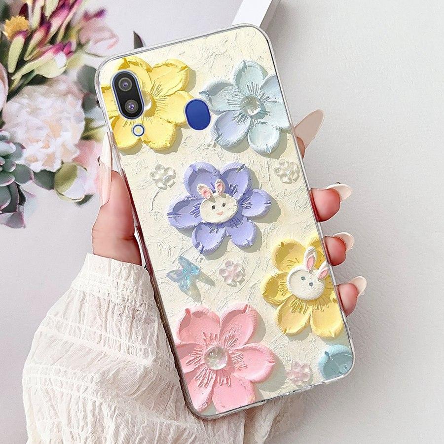 For Samsung Galaxy M20 Case SM-M205F Soft Silicone Butterfly Painted Phone Case Cover for SamsungM30 M 20 M 30 M305F Capa