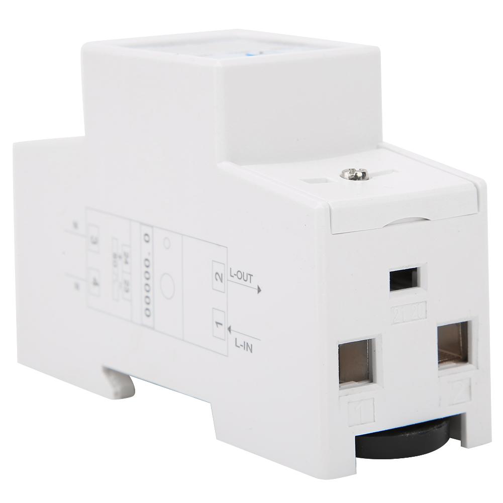 Single Phase DIN Rail Energy Meter, 35mm DIN Rail Mount 10(40)A 50Hz, with LED Display and Reset Function, for Single Phase Two Wire Active Energy Mea