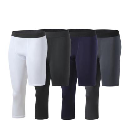 Herren Schnelltrocknende Kompressions-Basketball-Tights, Einbein, Siebenpunkt, Basisschicht, Fitness-Trainingshose