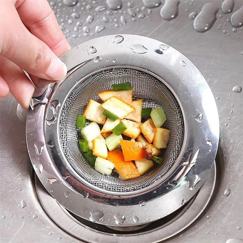 Kitchen Sink Filter Stainless Steel Mesh Sink Strainer Filter Bathroom Sink Strainer Drain Hole Filter Trap Waste Screen