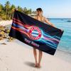 Bayern Munich Custom Beach Towel, Personalized Name Text Print, Football Logo Soft Quick‑Dry Towel Holiday Gift