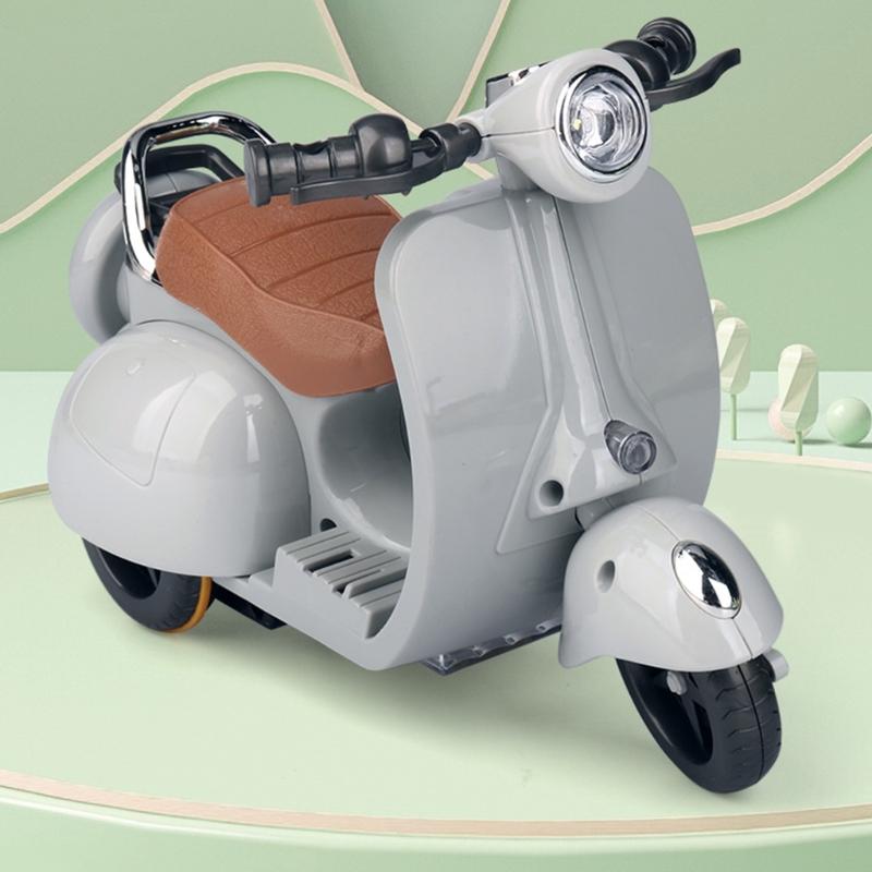 Rotating Scooter Toy for Guinea Pigs Mini Motorcycle Toy with Lights and Music Mini Scooter Shape Cage Decoration
