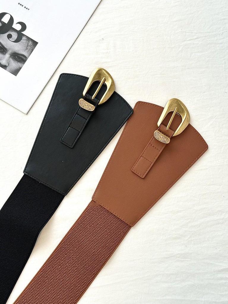 Retro Leather Elastic Waist Belt – Versatile Autumn/Winter Accessory