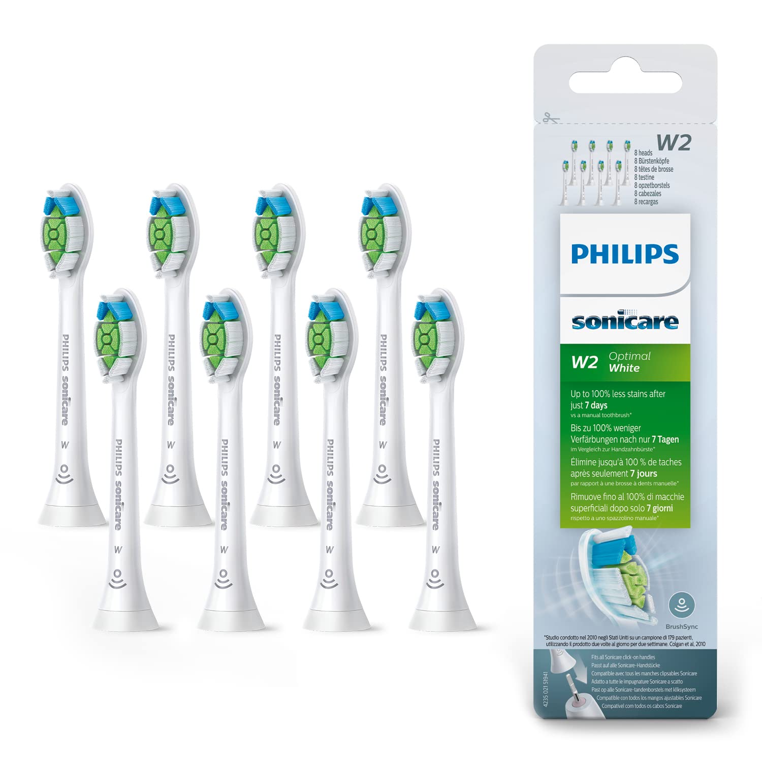 

[Parallel import goods] Philips Sonicare Replacement Brush Optimal White Regular Size White 8 pieces HX6068/12