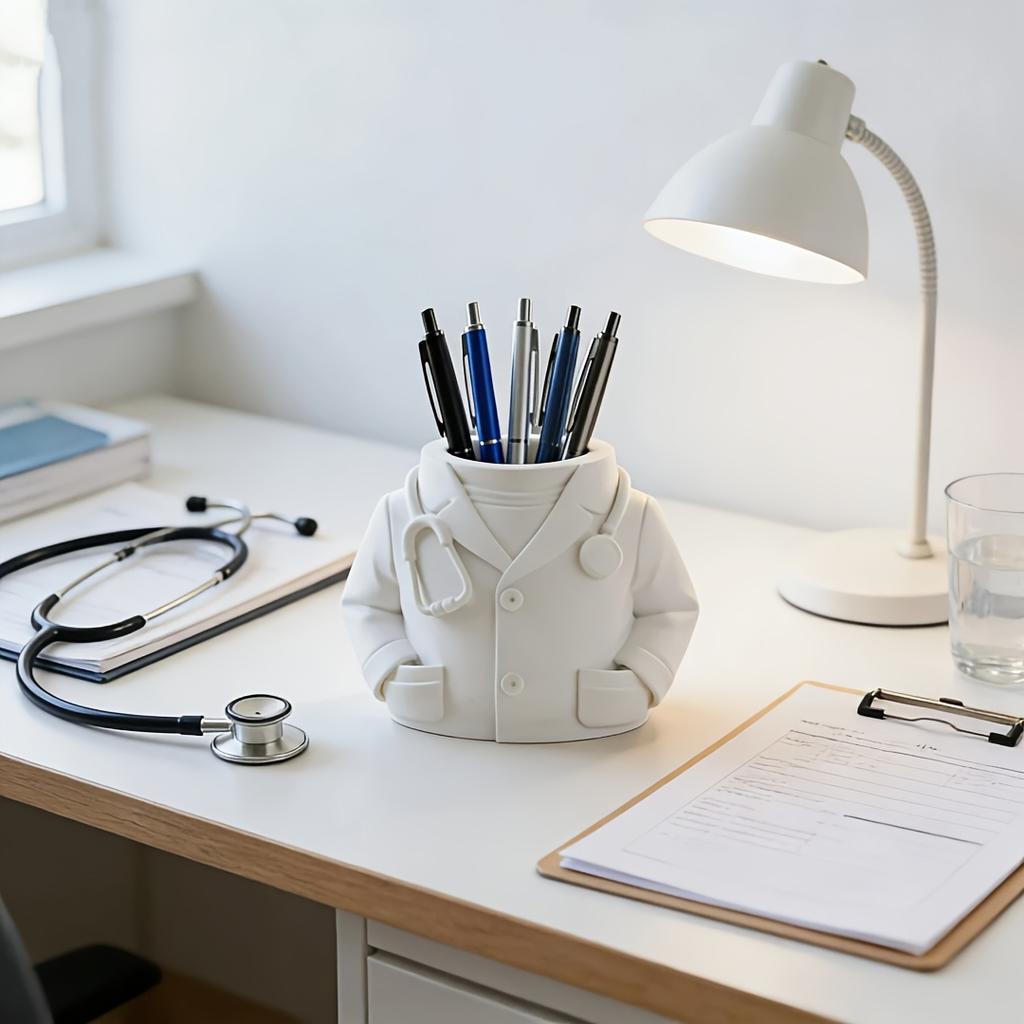 2026 Doctor Pen Holder Desktop Organizer Creative Gift for Clinic Office Home Ideal for Medical Professionals Desk Decoration