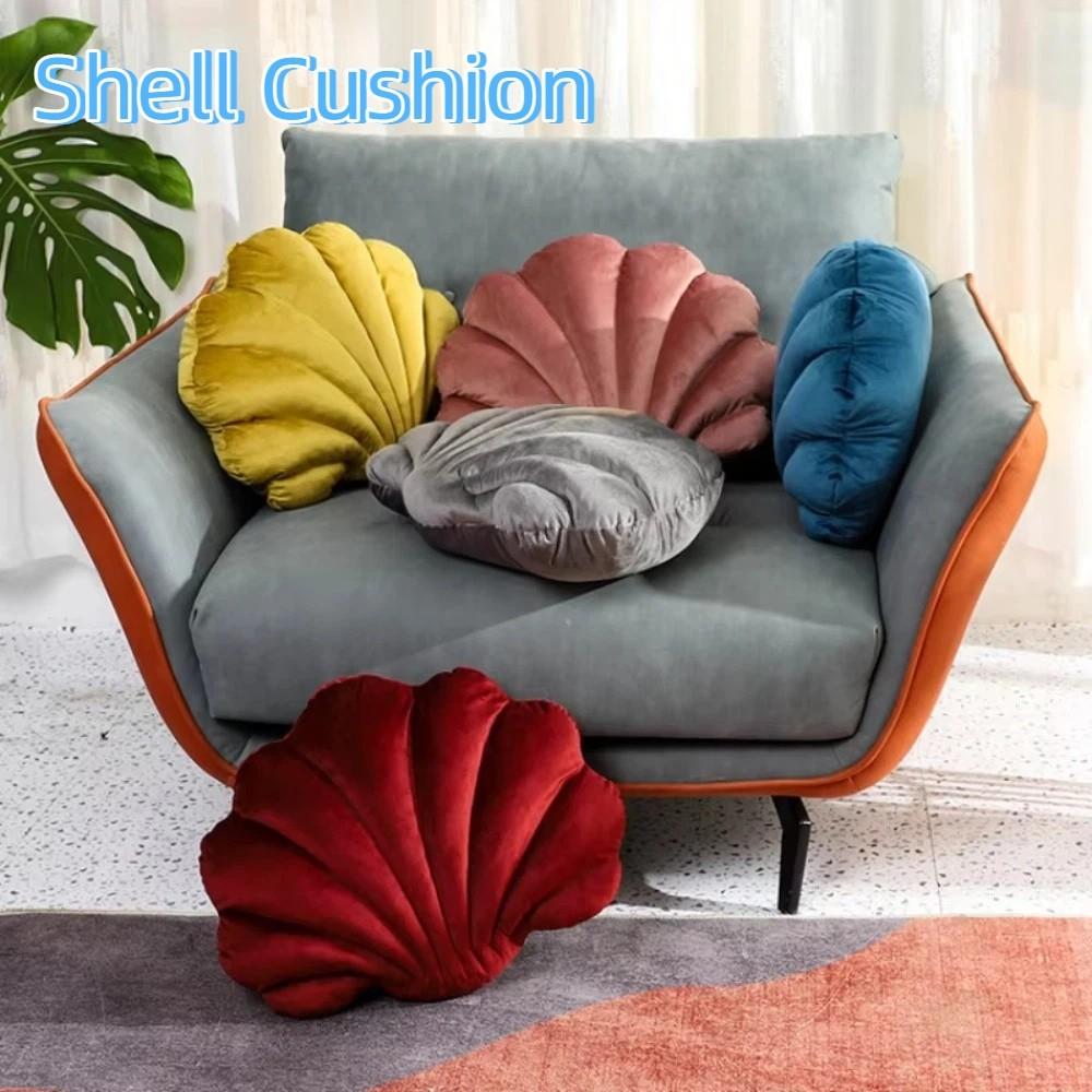 Soft Shell Throw Pillow Dutch Velvet Sofa Waist Pillow Unique Car Cushion  Office
