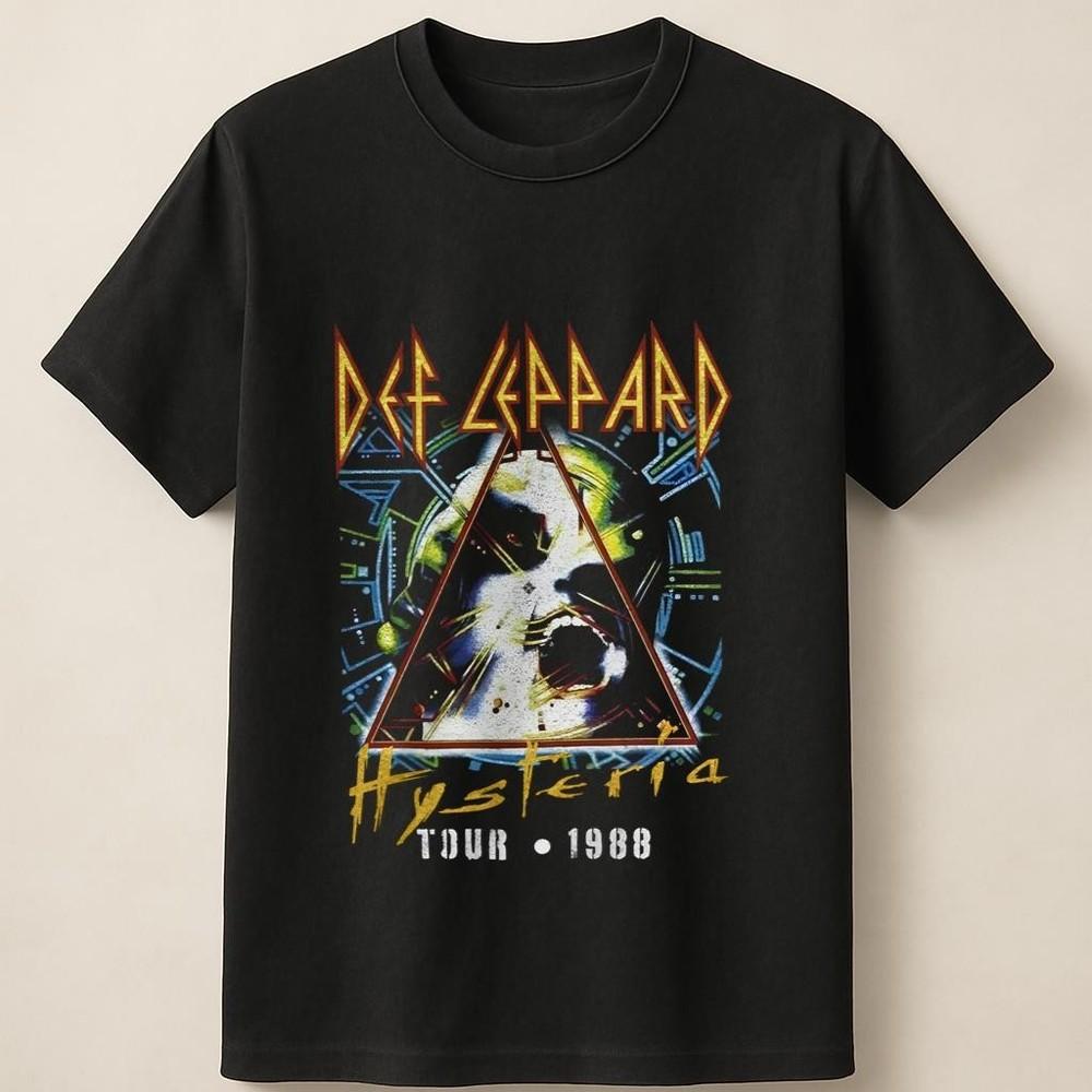 

Def Leppard from Hysteria Tour 1988 with Classic Scream Art Unisex T Shirt Unisex T-Shirt XL