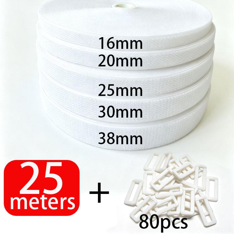 25M Klettbänder 16-38mm Wiederverwendbarer Nylon-Befestiger Kabelband mit 80 Schnallen Auf Maß Schneidbar Lange Kabelbinder Organizer