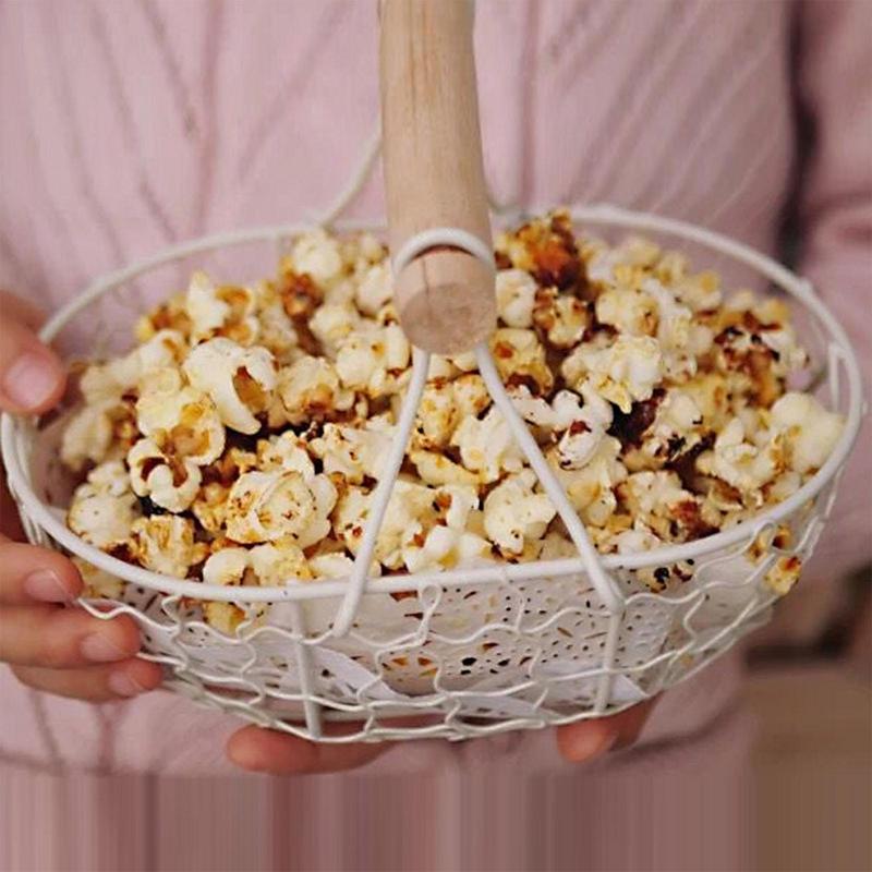 Küchen Eier Aufbewahrungskorb Kreativer Obstkorb Retro Eisen Snack Brot Gemüse Aufbewahrungsbehälter Halter Mit Holzgriff