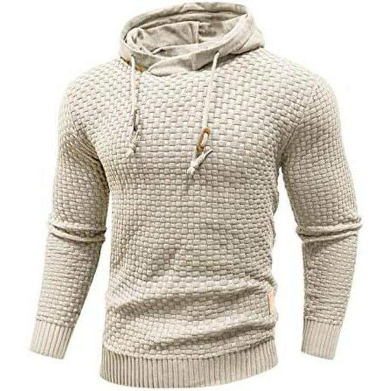Zaitun Men's Long Sleeve Knitted Hooded Sweatshirt
