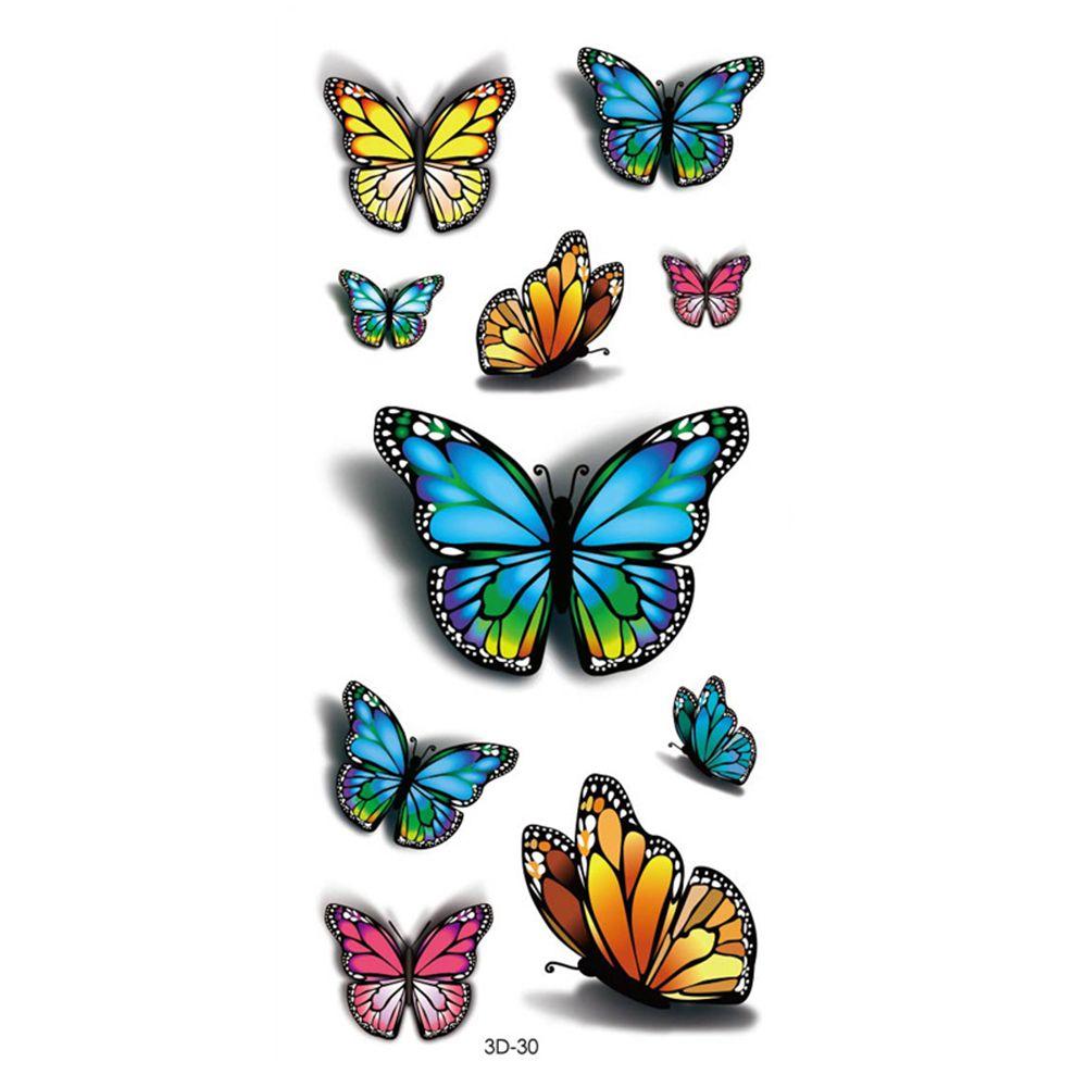 Easy To Clean 3D Butterfly Flower Feather Party Accessories Women Tattoo Sticker Body Stickers