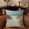 Serene Seaside Scenes  Pillow Covers Cartoon Sofa Decorative Home Double-sided Printing Short Plush Cute Cushion Cover