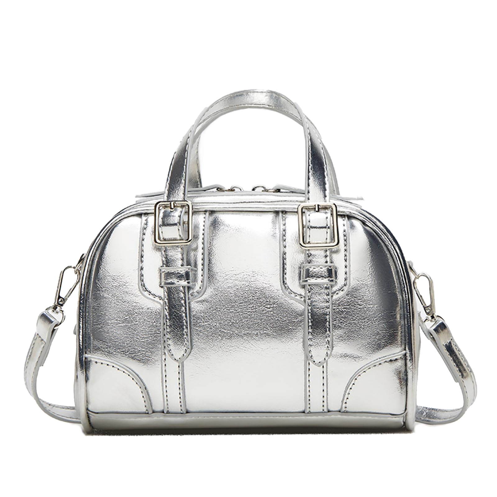 

Hillrill Mini Boston Bag for Women, Small, Lightweight, Two-Way Handbag, Shoulder Bag, Sacoche, Pouch, Boston Bag, Leather, PU Synthetic Leather,