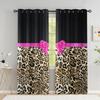 Zasłony w panterkę do salonu Luksusowa różowa kokarda Księżniczka Zasłona zaciemniająca do sypialni Zebra Print Dekoracja okna