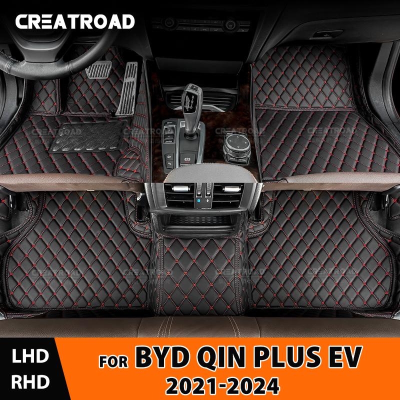 

Car Floor Mats For BYD Qin Plus EV 2024 Auto Foot Pads Automobile Carpet Cover Interior Accessories A Organ Pedal кофейный