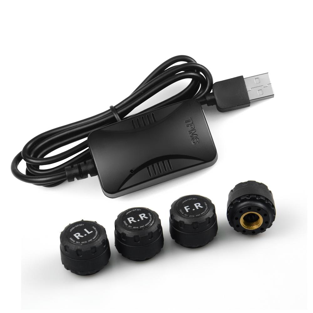 Android DVD TPMS USB Tire Alarm Auto Tire Pressure Monitoring System 4 Tire external / inner Sensors Temperature Alarm inner