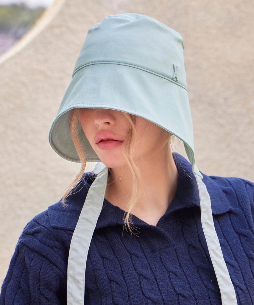 Bajal Studded Logo Strap Bonnet Hat Mint