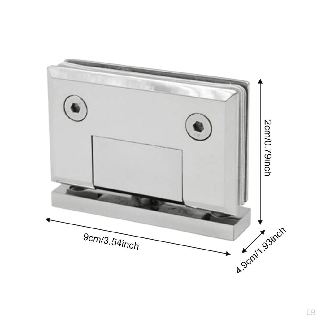 Glass Door Hinge Bathroom Gate Clamp Stainless Steel 90 Degree Positioning, Functional Cabinet